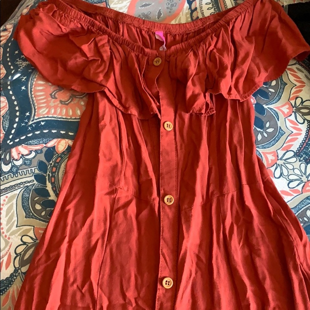 Off the shoulder Burnt orange Dress
